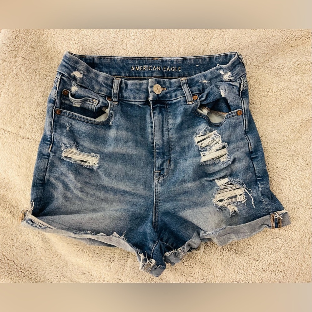 American Eagle Curvy Hi-Rise Shortie Super Stretch shorts Womens sz 12